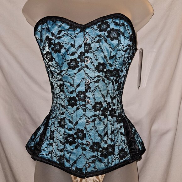 NEW XS PINK/GOLD BROCADE TIGHT LACING CORSET 22" BABYLON - Picture 7 of 15